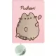 Pusheen cicás napló plüss borítóval, A/5, 96 lapos, vonalas, 70g papír, rózsaszín