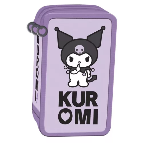 Kuromi tolltartó, 3 emeletes, töltött, lila
