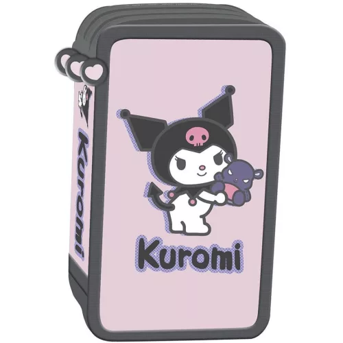 Kuromi tolltartó, 3 emeletes, töltött, rózsaszín