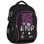 K-POP hátizsák, iskolatáska, 43x32x21cm, 880g, 23l, St.Right, fekete