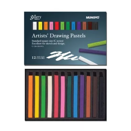 Rajzkréta, pittkréta 12 db-os szett, alapszín, Mungyo Artists' Drawing Pastel C-12A