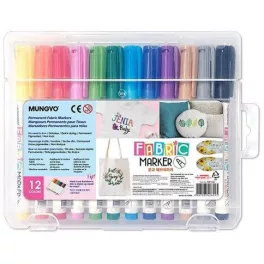Textilfilc 12 db-os szett, Mungyo Fabric Marker FMF-12A