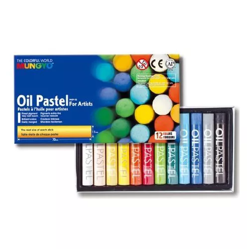 Olajpasztell kréta 12 db-os szett, Mungyo Oil Pastel for Artist MOP-12