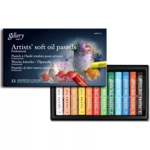 Lágy olajpasztell kréta 12 db-os szett, Mungyo Gallery Artists' soft oil pastels MOPV-12