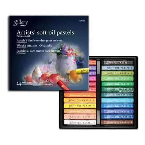 Lágy olajpasztell kréta 24 db-os szett, Mungyo Gallery Artists' soft oil pastels MOPV-24