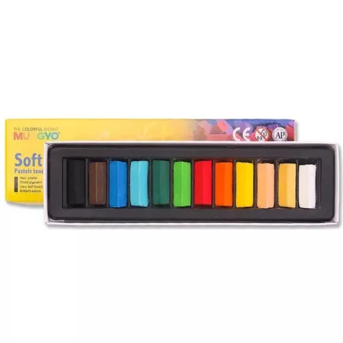Rövid porpasztell kréta 12 db-os szett, Mungyo Soft Pastel for Artists MPS-12