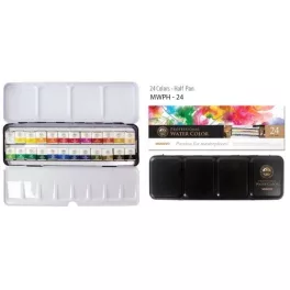   Akvarellfesték 24 félszilkével, alapszínek, Mungyo Professional Water Color MWPH-24