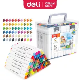 Sketch markerkészlet kétvégű, 60 darabos, Deli