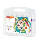 Akril filctoll készlet 24 db-os, háromszögletű, Deli