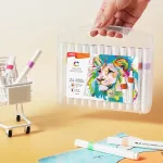 Akril filctoll készlet 24 db-os, háromszögletű, Deli