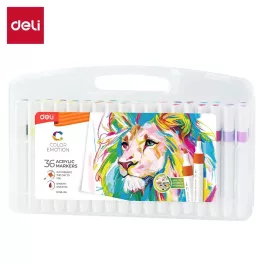 Akril filctoll készlet 36 db-os, háromszögletű, Deli