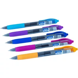   Zseléstoll, 0,5mm, kék tinta, vegyes tolltest színek, Nebulo