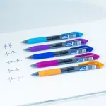 Zseléstoll, 0,5mm, kék tinta, vegyes tolltest színek, Nebulo