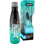 Nebulo thermo kulacs, fém, 460ml, beépített BLUETOOTH hangszóróval, fekete-türkiz