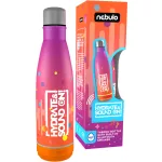 Nebulo thermo kulacs, fém, 460ml, beépített BLUETOOTH hangszóróval, rózsa-narancs