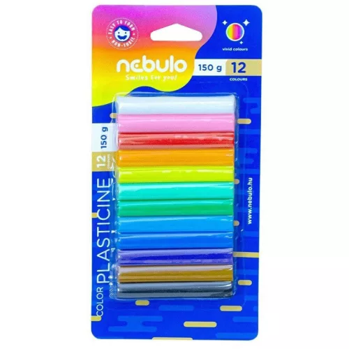 Gyurmakészlet, színes, 12 db-os, 150g, Nebulo