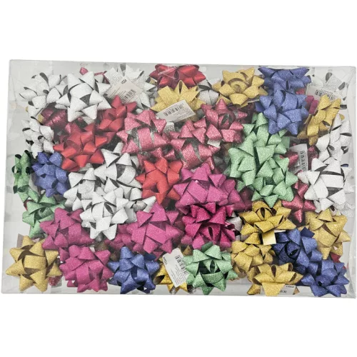 Öntapadós csillag, kicsi, kb. 5 cm-es, glitteres, többféle szín, 1 db