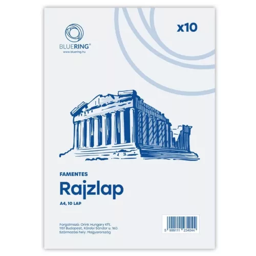 Rajzlap A/4, famentes, 120g, 10 lap/cs, Bluering