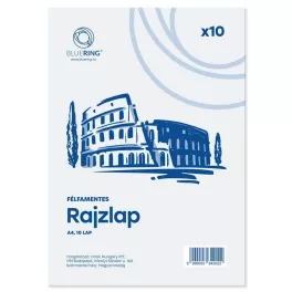 Rajzlap A/4, félfamentes, 120g, 10 lap/cs, Bluering