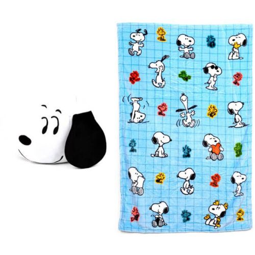 2 az 1-ben plüss párna és takaró, Snoopy & Woodstock, Peanuts, Blankeazzz