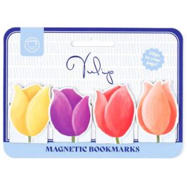 Tulipán mágneses könyvjelző, 4 db/csomag