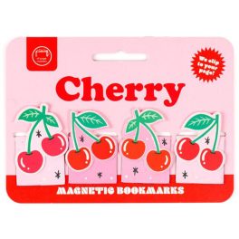 Cseresznye mágneses könyvjelző, 4 db/csomag