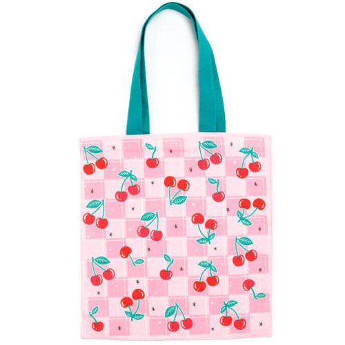 Cseresznye mintás bevásárlótáska, 40x38cm
