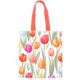 Tulipán mintás bevásárlótáska, 40x38cm