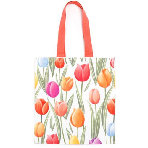 Tulipán mintás bevásárlótáska, 40x38cm