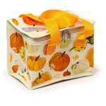 Őszi szüret (tök mintás) uzsonnás táska, hűtőtáska, 20x15x14cm