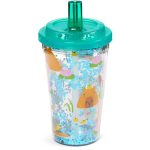 Kapibara pohár szívószálas tetővel, 500 ml