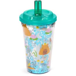 Kapibara pohár szívószálas tetővel, 500 ml