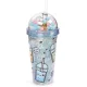 Bubble Tea pohár pomponos tetővel és szívószállal, 500ml, Foodiemals