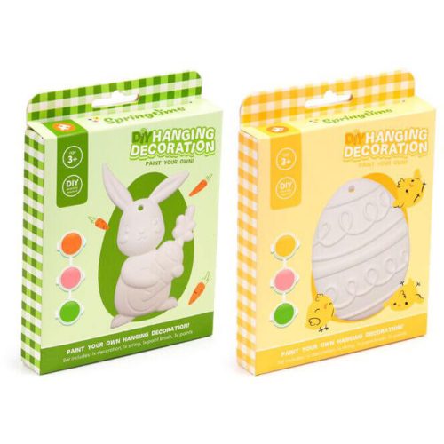 Húsvéti kreatív szett, festhető függődísz, húsvéti nyuszi vagy tojás, Springtime