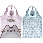 Pusheen cicás bevásárlótáska, összehajtható, 55x37cm (10x8x3cm), kétféle