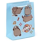 Pusheen cicás ajándéktáska, 23x17x9cm, közepes, Dance, kék