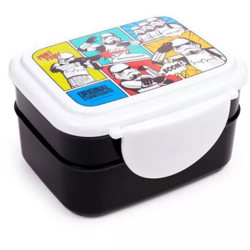 Star Wars ételhordó, uzsonnás doboz szett, evőeszközökkel, Bento, Az Eredeti Stormtrooper