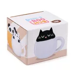 Cicás bögre fedéllel, kerámia, 450ml, Feline Fine Macska
