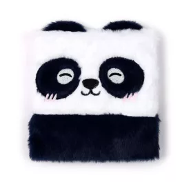   Pandás napló, 16x15cm, plüss borítóval, vonalas, Susu, a panda