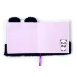 Pandás napló, 16x15cm, plüss borítóval, vonalas, Susu, a panda