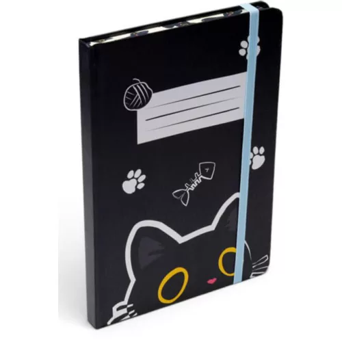 Cicás notesz, A/5, vonalas, 60 lapos, Lucky, a fekete macska