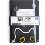 Cicás notesz, A/5, vonalas, 60 lapos, Lucky, a fekete macska