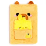 Kapibara napló csibés mini notesszel, A/5, vonalas, plüss borítóval