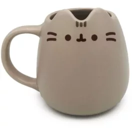   Pusheen cicás bögre, kerámia, szürke, Pusheen macska formájú