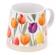 Tulipán mintás bögre, kerámia, 9x13cm, 420ml