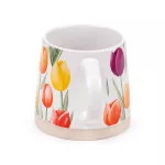 Tulipán mintás bögre, kerámia, 9x13cm, 420ml
