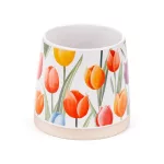 Tulipán mintás bögre, kerámia, 9x13cm, 420ml