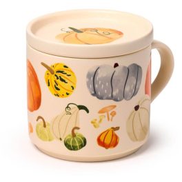   Őszi szüret (tök mintás) bögre fedéllel, kerámia, 420 ml