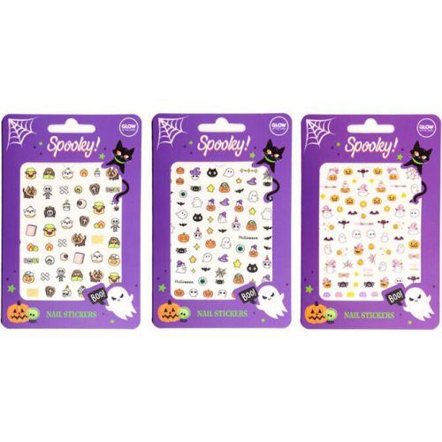 Körömmatrica, öntapadós, foszforeszkálós, Halloweeni Kísérteties, többféle