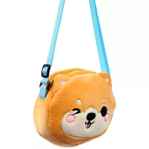 Keresztpántos válltáska, 16x19x6cm, plüss, Édes Állatok, Shuggs, A Shiba Inu Kutya